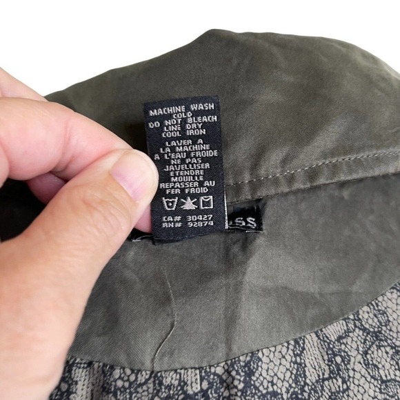 Ella Moss Army Green Utility Coat Cupro Outer Shell Size Small EUC - Picture 9 of 9